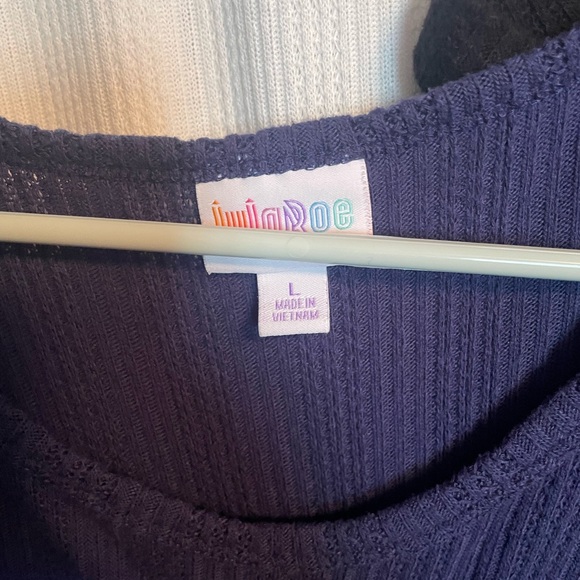 LuLaRoe Short Sleeve Tops - Black, White, Purple - Picture 3 of 7